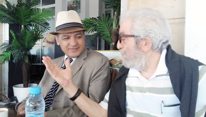 الكاتب العربي بنتركة مع صديقه عبد الرحيم التوراني