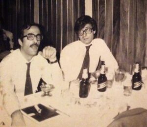 وليد شميط مع الشاعر الفلسطيني محمود درويش، في المكسيك 1981